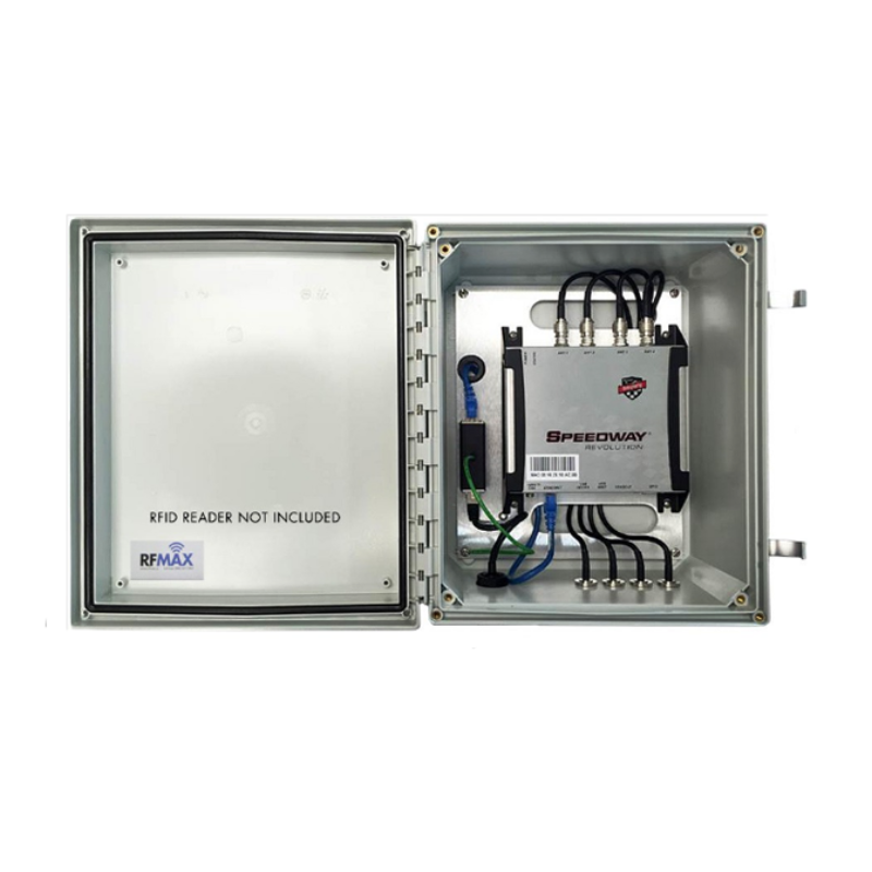 Black 12x10x6 inch NEMA 4 RFID Reader Enclosure for Impinj Zebra