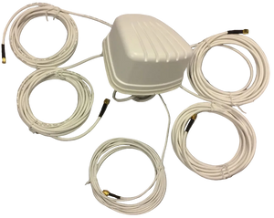 RFMAX Legacy Multi Element Antenna for Vehicles, MiMo 4G + WiFi + GNSS, White/Black, 17 Ft Cable