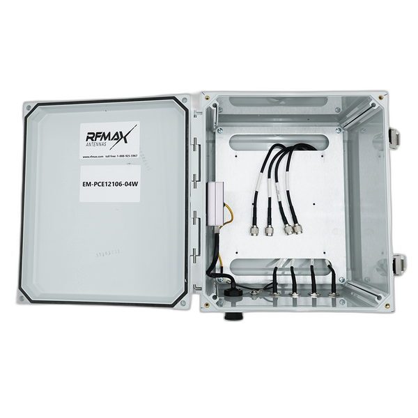 RFID Reader Enclosure 12x10x6 inch for Impinj R700, 4 RP-TNC Female Ports