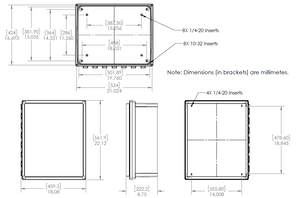 20x16x8 inch Prewired Weatherproof Enclosure for RFID Readers, White