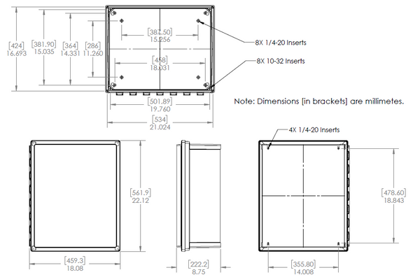 20x16x8 inch Prewired Weatherproof Enclosure for RFID Readers, White