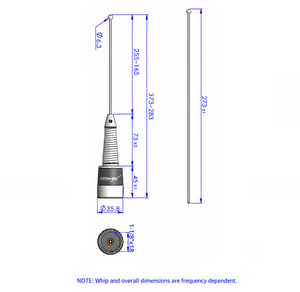 UHF Basecoil Antenna 440-520 MHz Field Tunable with Spring, 3 db for high power Radios