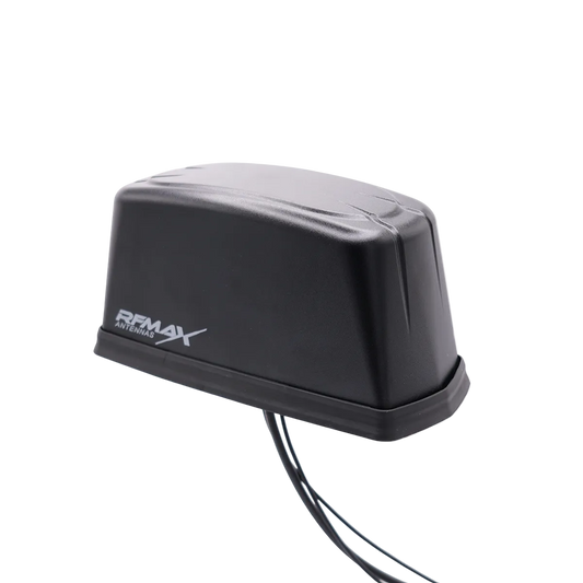 Low profile all-in-1 (VHF/UHF/P25 + WiFi + GPS) "Brick V2" Antenna for Motorola APX8500, 17 ft QMA Male, Black