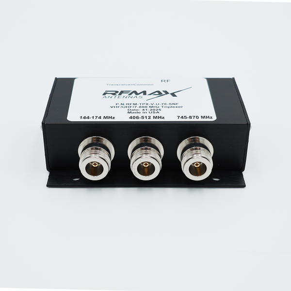 Wideband Triplexer for VHF/UHF/7-800 MHz