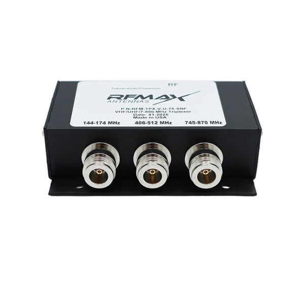 Wideband Triplexer for VHF/UHF/7-800 MHz