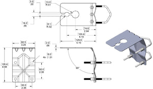 Universal, Heavy Duty Pole or Wall Mount Bracket for 5/8