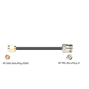 Pigtail: Black 240 Type Low Loss Coax Cable - 10 Feet - Reverse Polarity SMA Male - Reverse Polarity TNC Male