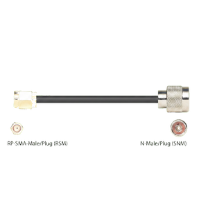 17 Feet 195 Type Low loss Cable Assembly with Reverse Polarity SMA-Male and N-Male Connectors
