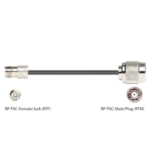 195 low loss Assembly with RP TNC-Female and RP TNC-Male Connectors, 50 Ohm, Black color Jacket