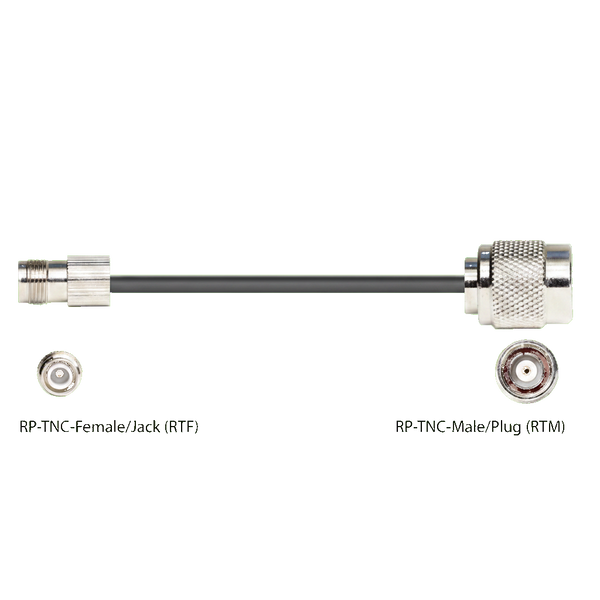 195 low loss Assembly with RP TNC-Female and RP TNC-Male Connectors, 50 Ohm, Black color Jacket