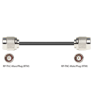Low loss Coax cable with RP TNC-Male and RP TNC-Male Connectors, White Jacket, 50 OHM