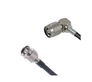 240 Type Low loss Cable Assembly with Reverse Polarity TNC-Male and Reverse Polarity TNC-Male Right Angle Connectors, Black Jacket