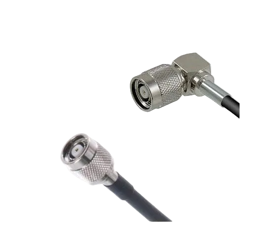 240 Type Low loss Cable Assembly with Reverse Polarity TNC-Male and Reverse Polarity TNC-Male Right Angle Connectors, Black Jacket