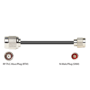 Low loss cable with RP TNC-Male and N-Male Connectors, Black Jacket, 50 OHM
