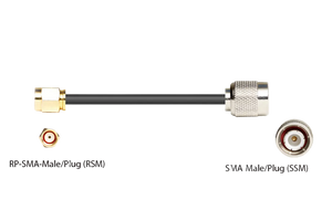 Low loss cable with RP TNC-Male and SMA-Male Connectors, Black Jacket, 50 OHM