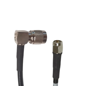 15 Feet 240 Type Low loss Cable Assembly with Reverse Polarity TNC-Male Right Angle and SMA-Male Connectors