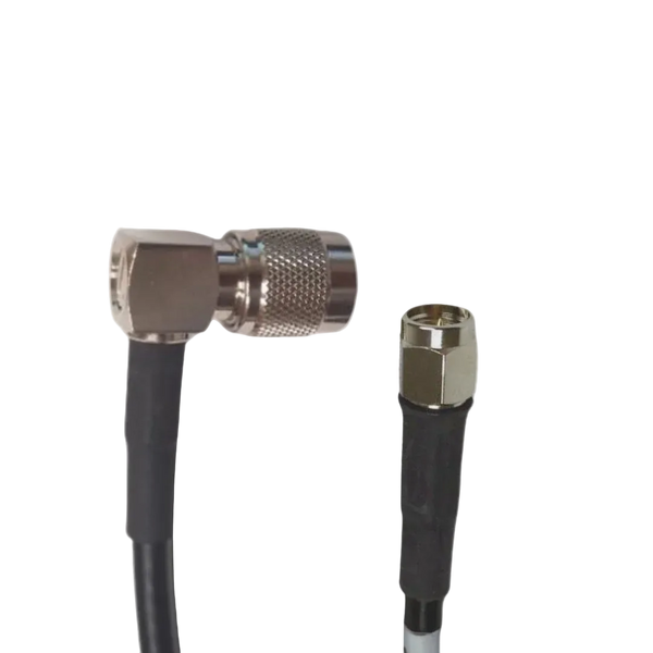 15 Feet 240 Type Low loss Cable Assembly with Reverse Polarity TNC-Male Right Angle and SMA-Male Connectors