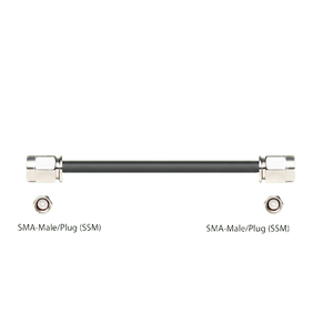 Low loss Cable Assembly with SMA-Male and SMA-Male Connectors, black jacket, 50 Ohm