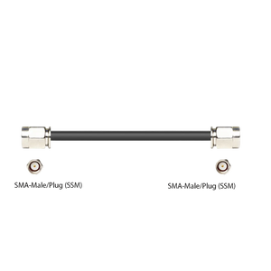 Low loss Cable Assembly with SMA-Male and SMA-Male Connectors, black jacket, 50 Ohm