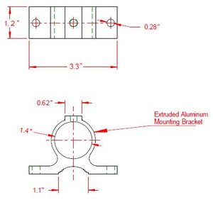 Mast or Pole Mount Omni Antenna Diameter 1.125 to 1.375 inches.  Mast or Pole Diameter 1.5 to 2.5 inches