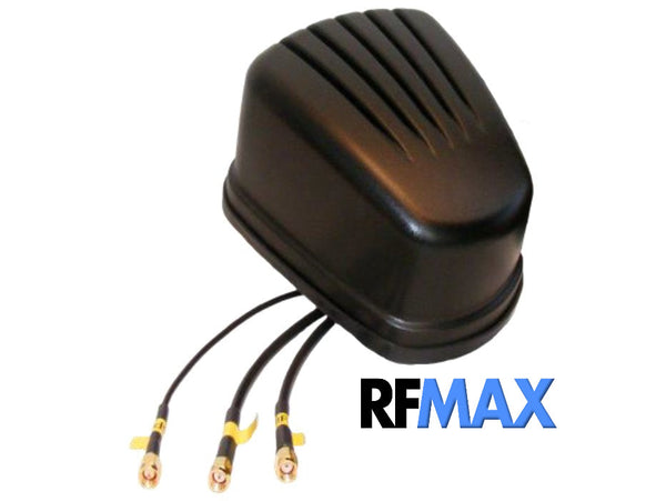 RFMAX Legacy Multi Element Antenna for Vehicles, MiMo 4G + WiFi + GNSS, White/Black, 17 Ft Cable