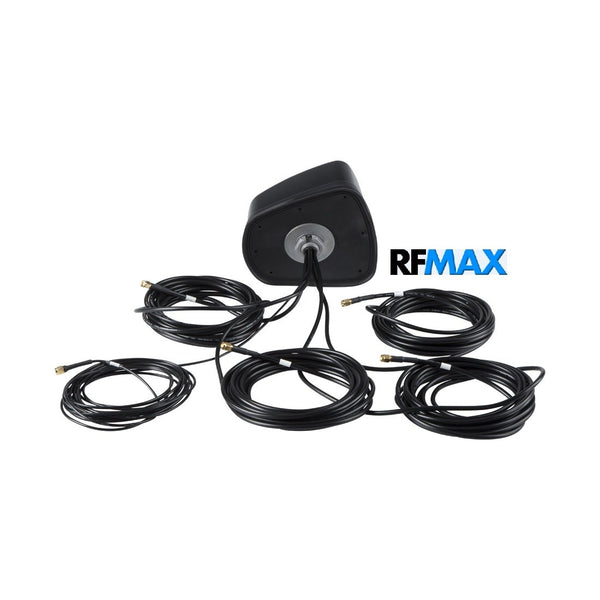 Legacy Multi Element Antenna for Vehicles, MiMo 4G + WiFi + GNSS, White/Black, 17 Ft Cable