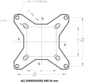 Heavy Duty 100MM VESA Bracket for Antennas, RFID Reader, WiFi Access Point