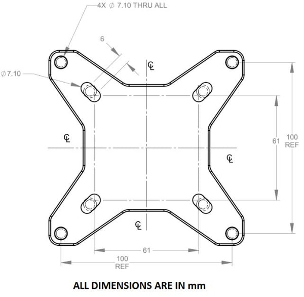 Heavy Duty 100MM VESA Bracket for Antennas, RFID Reader, WiFi Access Point