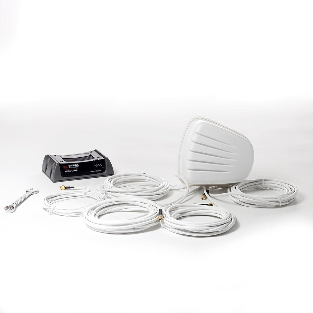 Antenna for Cradlepoint IBR900 IBR1100 & Sierra Wireless GX450. White 5-in-1 Roof Mount with GPS + MiMo LTE + MiMo WiFi