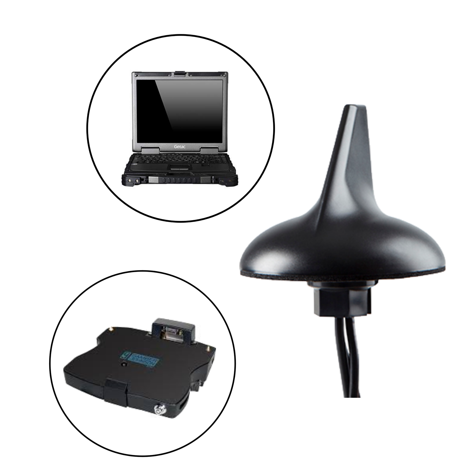 Sharkfin Antenna for Getac Mobile Docking Computers/Tablets and Gamber Johnson/Havis Docking Stations