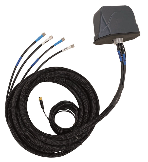 5-in-1 MIMO LTE, MIMO Wi-Fi, and GNSS Vehicular Antenna Direct Mount with 3x SMA-Male and 2x RP SMA-Male Connectors