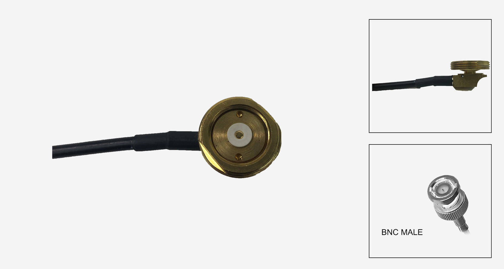 Brass 3/4 Inch Thru-Hole NMO Mount with 17 Ft. RG-58/U Cable and BNC-Male Installed