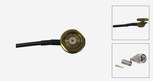 Brass 3/4 Inch Thru-Hole NMO Mount with 17 Ft. RG-58/U Cable with Mini UHF Male Connectors