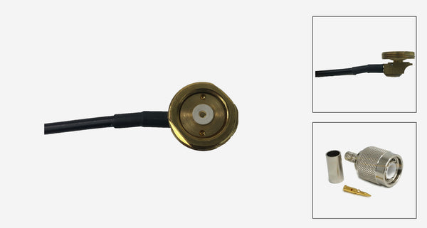 3/4 Brass Thru-Hole NMO Mount with 17 Ft. RG-58/U Cable and TNC Male Connector