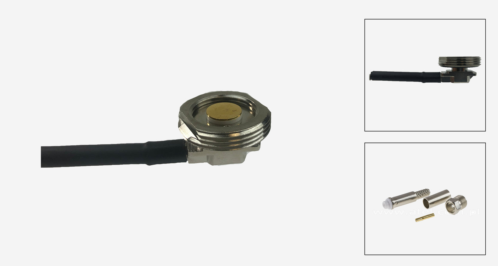 3/4 inch Chrome Thru Hole NMO Mount with 17 Ft of RG-58U Cable and FME Female Connectors