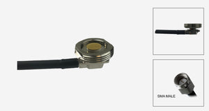 Chrome 3/4 Inch Thru Hole NMO Mount with 17 Ft of RG-58U Cable and SMA Male Connectors Installed