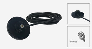 Black Magnetic NMO Mount with a 12 Ft. RG-58A/U Cable and BNC-Male Connector Installed