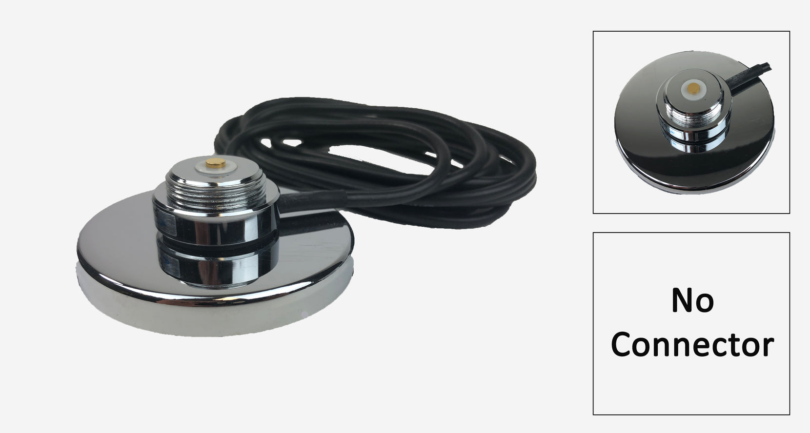 Chrome Magnetic NMO Mount with a 12 Ft. RG-58A/U Cable and No Connectors