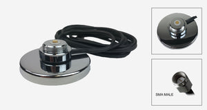 Chrome Magnetic NMO Mount with a 12 Ft. RG-58A/U Cable and SMA-Male Installed Connectors