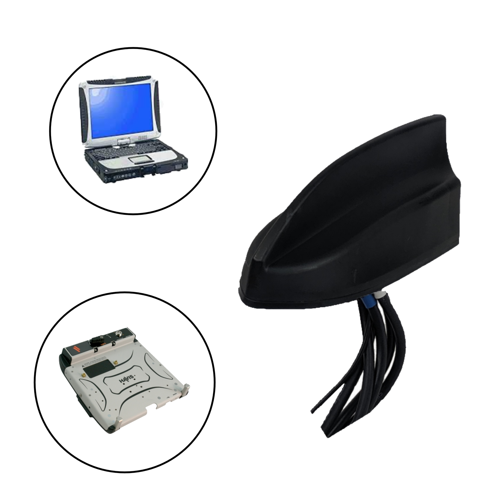 Thin Sharkfin Antenna for Panasonic Toughbook/Toughpad Mobile Docking Computers/Tablets and Gamber Johnson/Havis Docking Stations