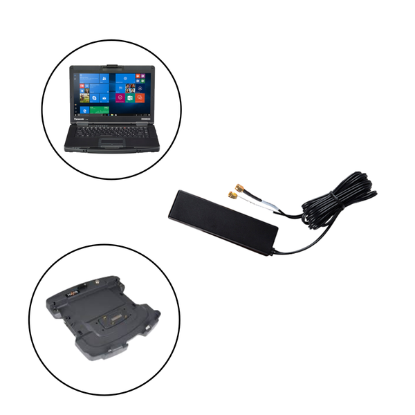 Covert Wedge Antenna for Panasonic Toughbook/Toughpad Mobile Docking Computers/Tablets and Gamber Johnson/Havis Docking Stations