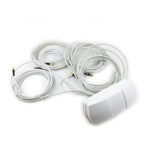 4G/5G, 5-in-1 Antenna for Mobile Cellular Routers with 17 ft. Cables (Band 71, CBRS, WiFi6), White RBDM-G55WW-17-SSSRR-W