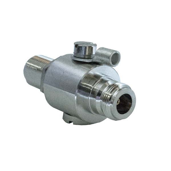UL Certified Coaxial Surge Suppressor / Lightning Arrestor for RF Frequencies up to 3.5 GHz. N-female to N-female Bulkhead.